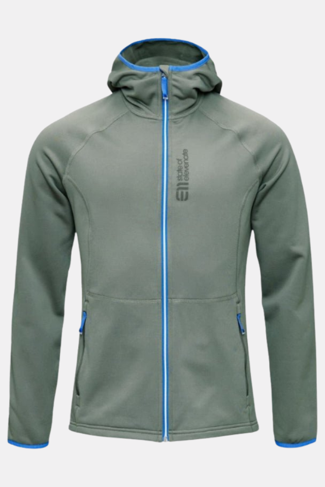 Elevenate Men's Skiers Fleece Hood Forro Polar Gray Green