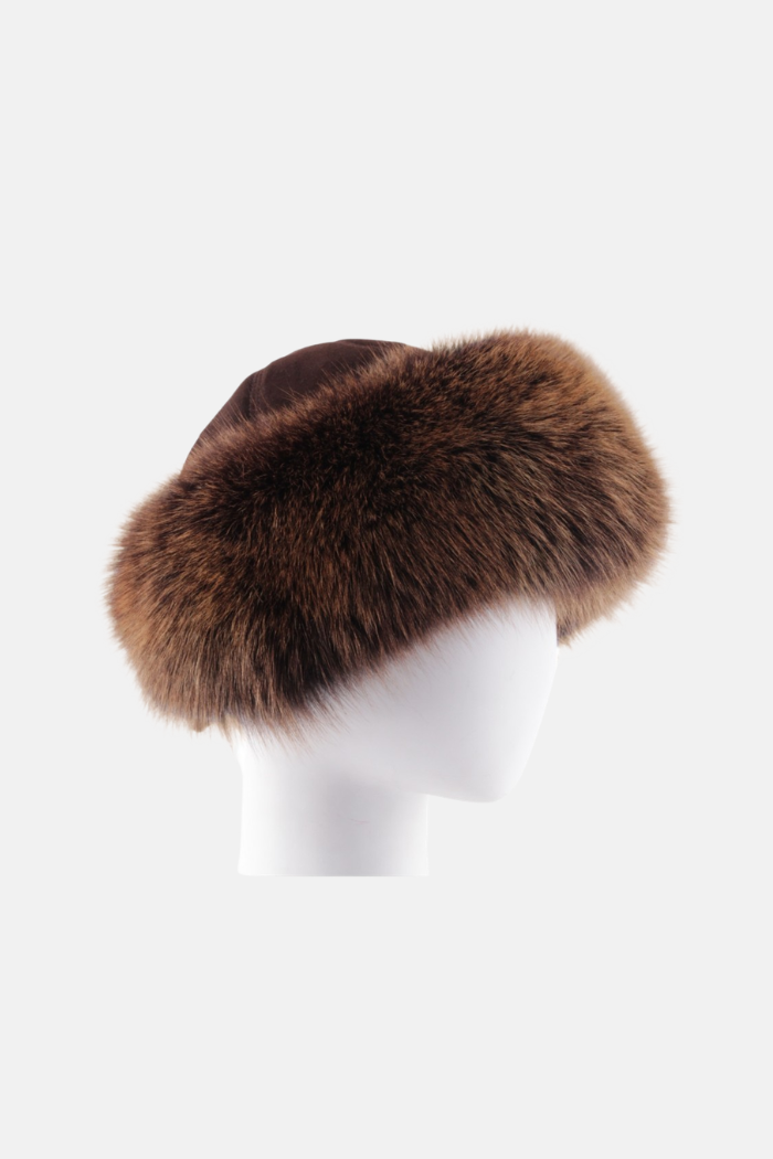 Gena Rome Fox Gorro negro marrón