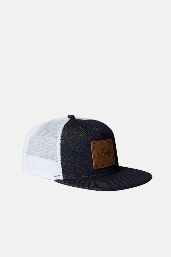 The North Face Half Dome Trucker Gorra Denim-Leather Patch